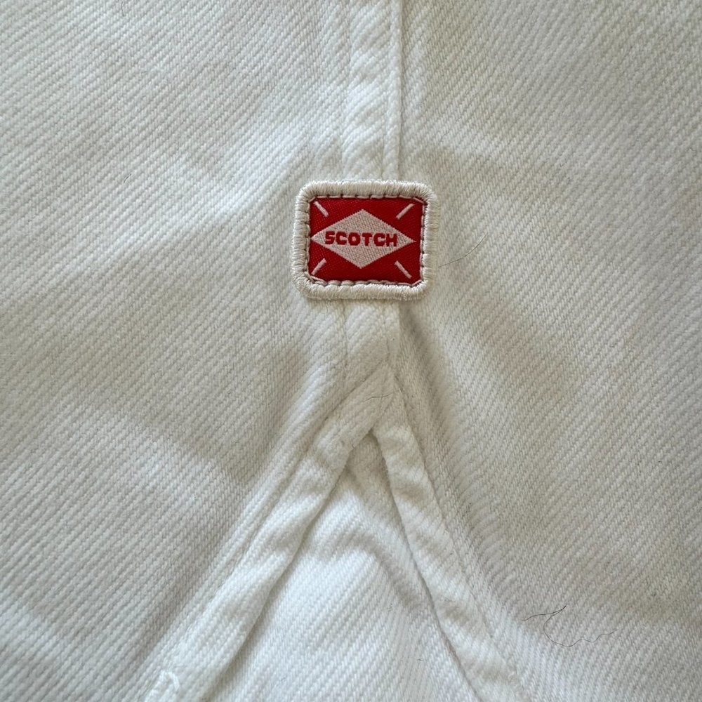 Scotch & Soda Amsterdam Women's White Denim Overshirt Jacket Brushed Cotton Sz S - Picture 4 of 5